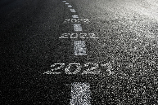 New year 2021 road start